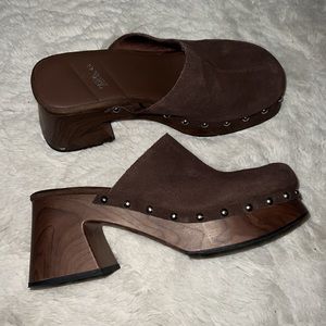 Zara Suede clogs